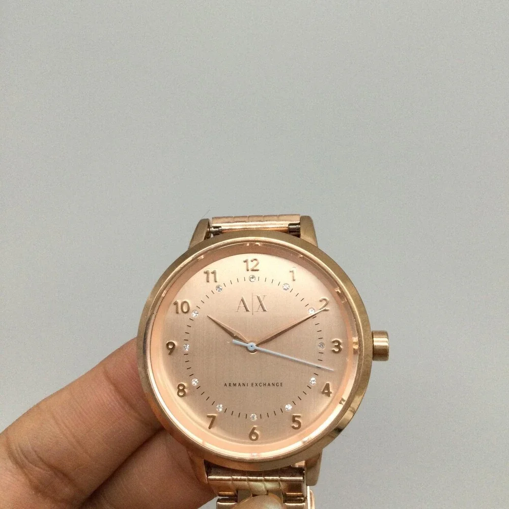 Armani Exchange AX5362 Womens Watch 38mm Rose Gold Tone Bracelet New Battery 6